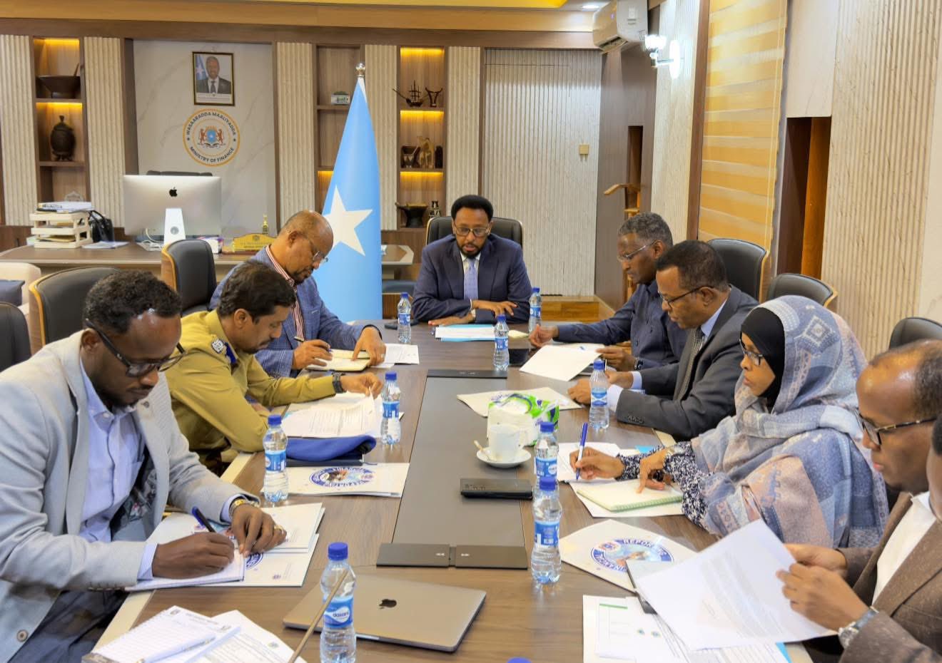 Minister chairing a senior leadership meeting at the Ministry of Finance
